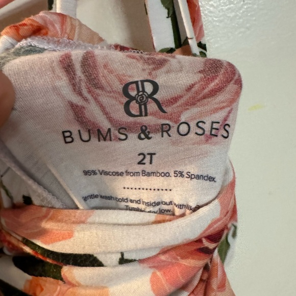 Bums & Roses Backless Rose Romper- Sold out - Picture 4 of 4
